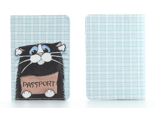Котенок - Кожаная обложка на паспорт