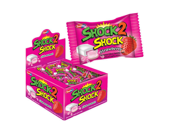 Блок жвачек Shock 2 Shock - Клубника