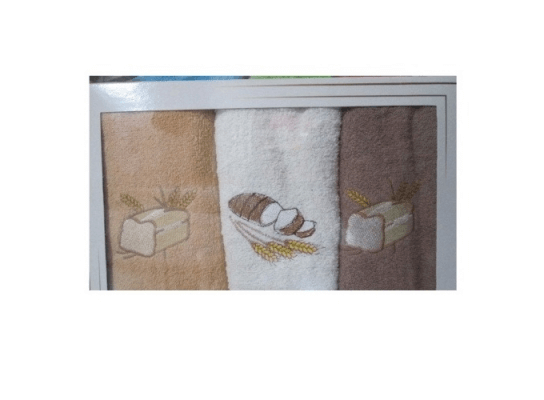 Подарочный набор махровых полотенец для кухни Хлеб