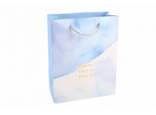 Пакет подарочный Amor es голубой