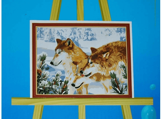Картина на холсте по номерам Волки