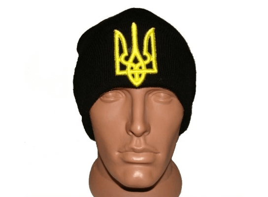 Черная шапка с украинской символикой Герб