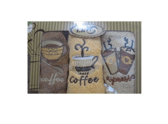 Подарочный набор махровых полотенец Кофе 3 цвета