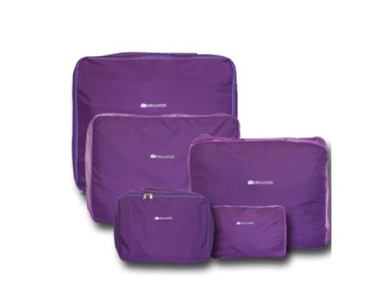 Дорожные сумки-органайзеры в чемодан ORGANIZE фиолетовые 5 шт