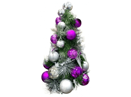 Новогодняя елка с игрушками Фиолетовая 33см