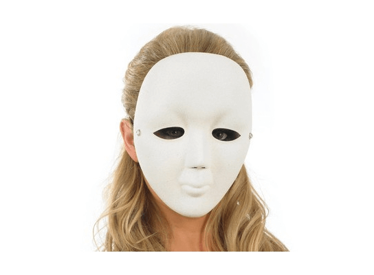 Карнавальная маска белая безликая