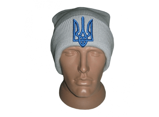 Серая шапка с украинской символикой Герб