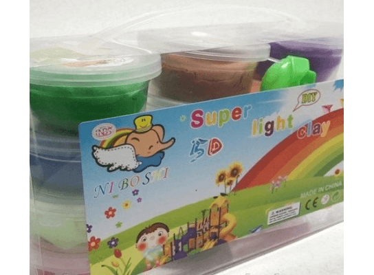 Тесто для лепки Детский пластилин Super Light Clay Niboshi 5D 12 цветов