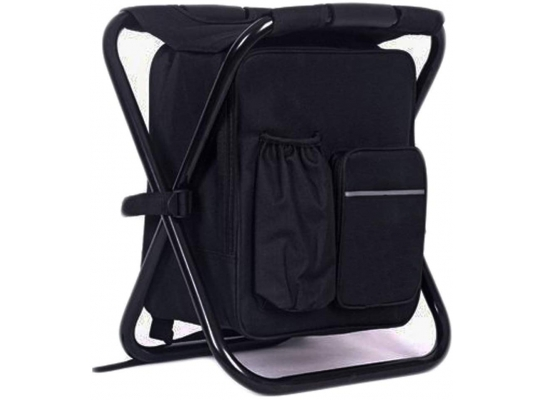 Раскладной стул-рюкзак с термосумкой Чёрный