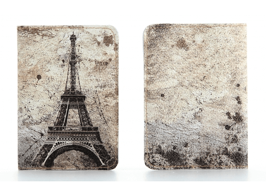 Париж и Эйфелева башня - Кожаная обложка на паспорт