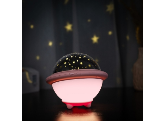 Проектор звездного неба Losso - детский ночник НЛО Розовый