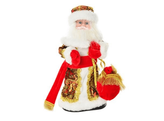 Новогодний сувенир Дед Мороз 30см Красный с узорами