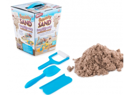 Кинетический песок Squishy Sand с лопаткой, роликом, ножом || 
