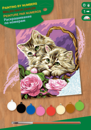 Набор для творчества Sequin Art PAINTING BY NUMBERS JUNIOR Floral Kittens SA1041 || 