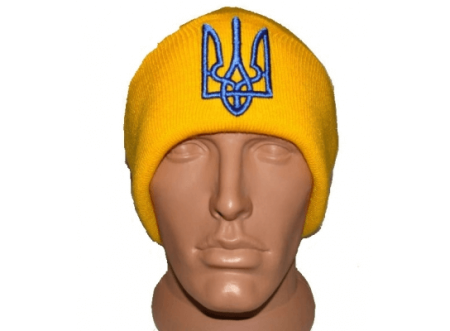 Желтая шапка с украинской символикой Герб