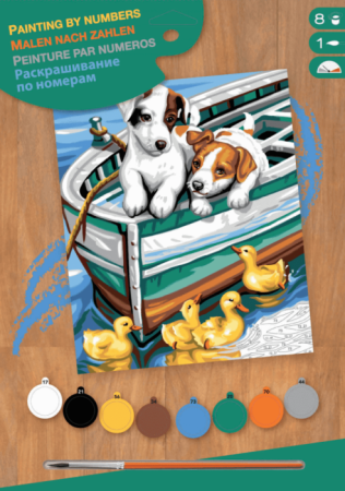 Набор для творчества Sequin Art PAINTING BY NUMBERS JUNIOR Puppies and Ducks SA1332 || 