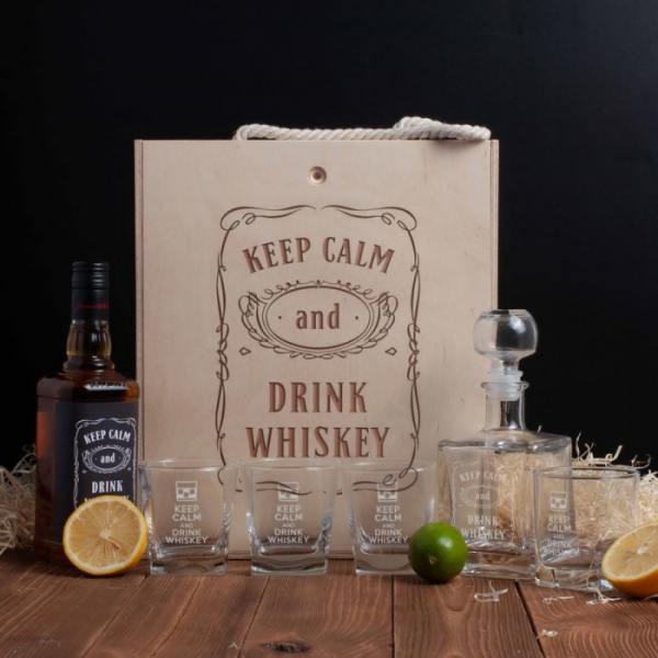 Набор для виски &quot;Keep calm and drink whiskey&quot; в ящике L