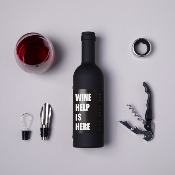 Набор для вина в бутылке &quot;Wine help is here&quot;
