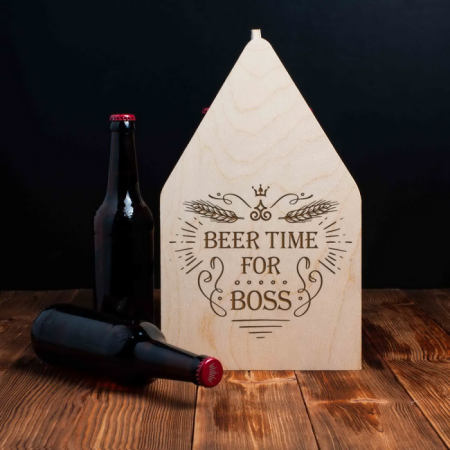 Ящик для пива &quot;Beer time for boss&quot; Brown || 