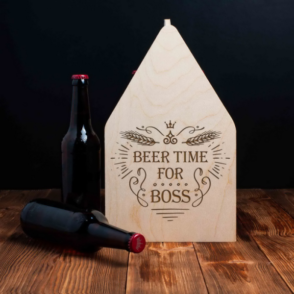 Ящик для пива &quot;Beer time for boss&quot; Brown