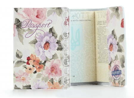 Цветы - Женская кожаная обложка на паспорт